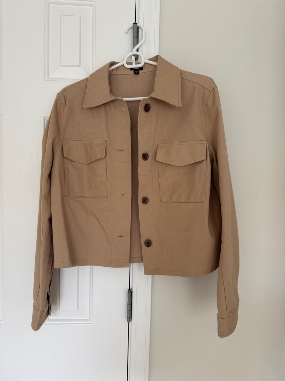 Express Cropped Utility Jacket - Tan